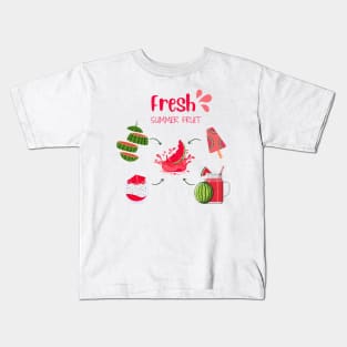 Watermelon Fresh Summer Fruit Kids T-Shirt